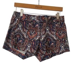 J. Crew Factory Chino Cotton Blend Paisley Stretch Low Rise Shorts • Size 2